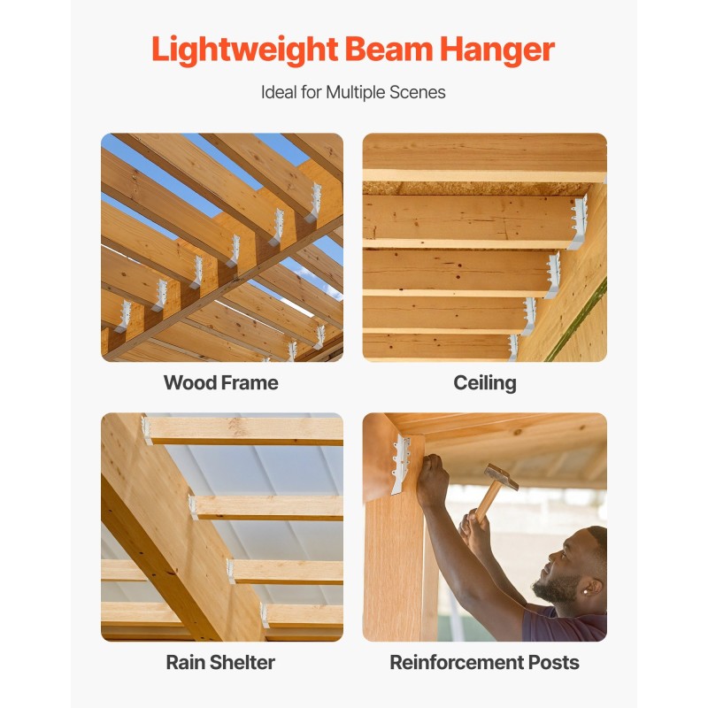 Kasvotukeen asennettavat palkkikannattimet pinnoitettu ulkokäyttöön 40x199mm puutavaralle 50 kpl