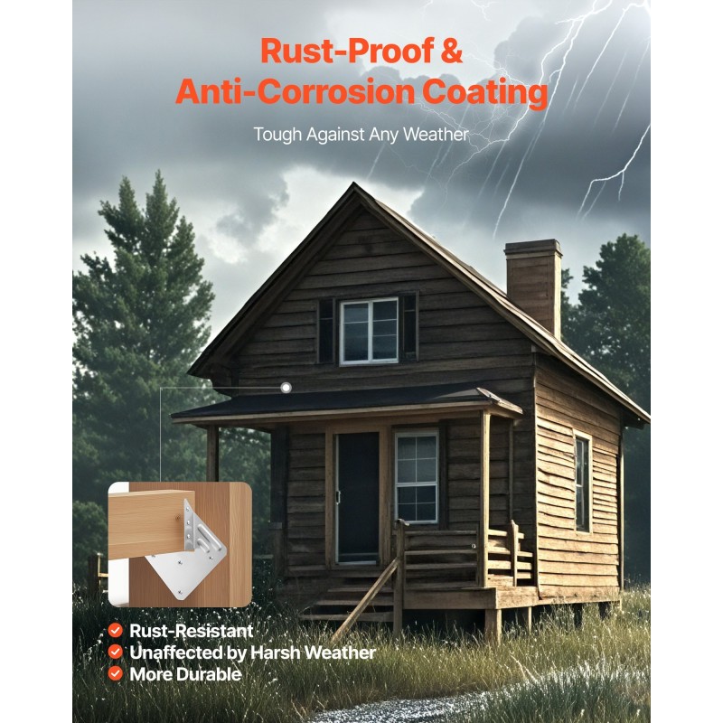 Teräksiset korroosionkestävät kattotuolien kiinnikkeet 25 kpl ulkokäyttöön