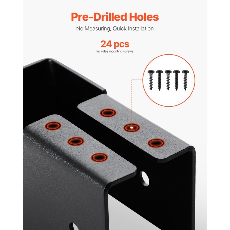 Palkkikannatin teräksinen piilosasennettava sopii 2x4-puulle 49x92 mm 24 kpl ulkokäyttöön