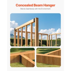 Palkkikannatin teräksinen piilosasennettava sopii 2x4-puulle 49x92 mm 24 kpl ulkokäyttöön