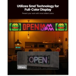 Ohjelmoitava täysvärinen P10 LED-näyttö alumiinirunko 1310×190×55 mm