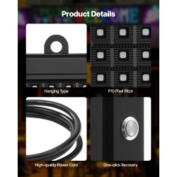 Ohjelmoitava täysvärinen P10 LED-näyttö alumiinirunko 1310×190×55 mm