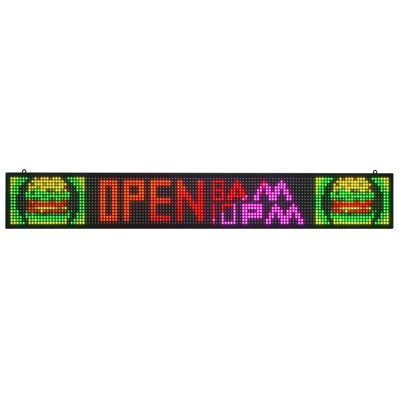 Ohjelmoitava täysvärinen P10 LED-näyttö alumiinirunko 1310×190×55 mm