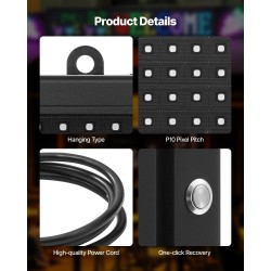 LED-mainoskyltti täysvärinen P10 joustava 990x190 mm alumiinirunkoinen ohjelmoitava