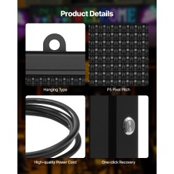 Täysivärinen P5 LED-mainostaulu ohjelmoitava taipuisa alumiinirunkoinen sisäkäyttöön