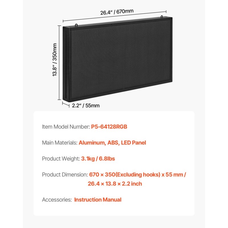 Täysivärinen P5 LED-mainostaulu ohjelmoitava taipuisa alumiinirunkoinen sisäkäyttöön