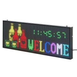 LED mainostaulu P10 täysvärinen alumiinirunkoinen 990x350x55 mm vierivä teksti liikkeisiin