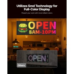 LED-mainostaulu P10 täysvärinen alumiinirunkoinen 990x350x55 mm vierivä teksti liikkeisiin