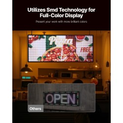 Ohjelmoitava täysivärinen LED-mainostaulu P6 alumiinirunko 990x412 mm