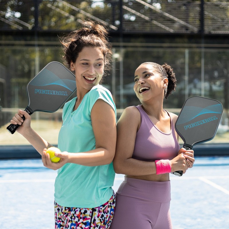 Pickleball-maila T700-hiilikuitupinta PP-hunajakennoinen ydin PU-kahva leveä lapa