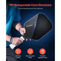 Pickleball-maila T700-hiilikuitupinnalla PP-hunajakennoytimellä PU-nahkakahvalla TPU-reunussuojalla sisä- ja ulkokentille