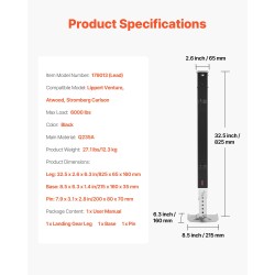 Viidennen pyörän asuntovaunun etujalka Q235A-teräs 2722 kg musta