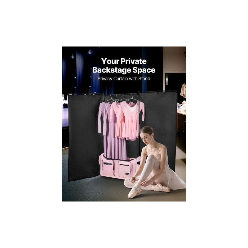 Rullattava tanssikassi 600D kangas PU1000 vesitiivis 29 tuumaa vaateripustimella pyörillä USB-portilla vaaleanpunainen