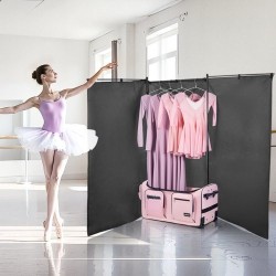 Rullattava tanssikassi 600D kangas PU1000 vesitiivis 29 tuumaa vaateripustimella pyörillä USB-portilla vaaleanpunainen