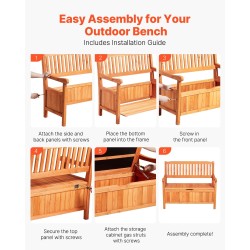 Ulkosäilytyspenkki kuusipuinen säänkestävä 125 l säilytystila kahdelle