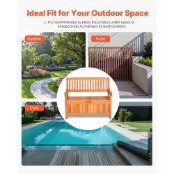 Ulkosäilytyspenkki kuusipuinen säänkestävä 125 l säilytystila kahdelle