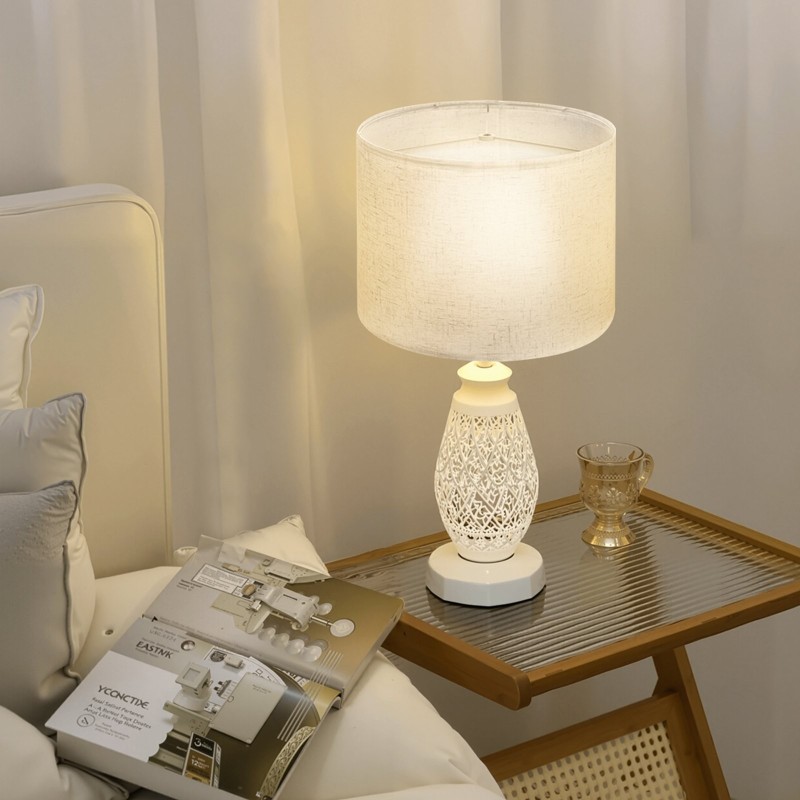 Pellavavarjostin rumpumallinen pellava PVC 330×330×250 mm E14 E26 E27