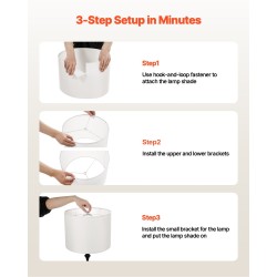 Lampunvarjostin pellavakankainen metallirunkoinen 330×330×250 mm luonnonvalkoinen pöytä-, lattia- ja riippuvalaisimiin sopiva