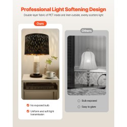 Lampunvarjostin TC-kangas PET rautarunko 330x330x250 mm 2 kpl E27-yhteensopiva