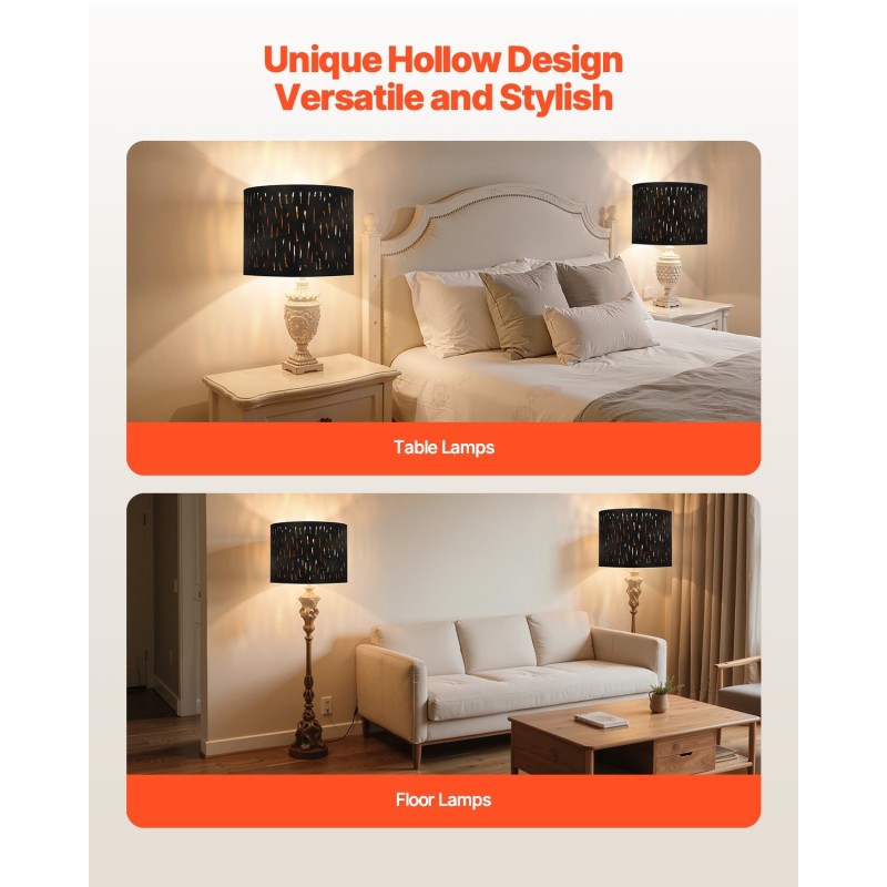 Lampunvarjostin TC-kangas PET rautarunko 330x330x250 mm 2 kpl E27-yhteensopiva