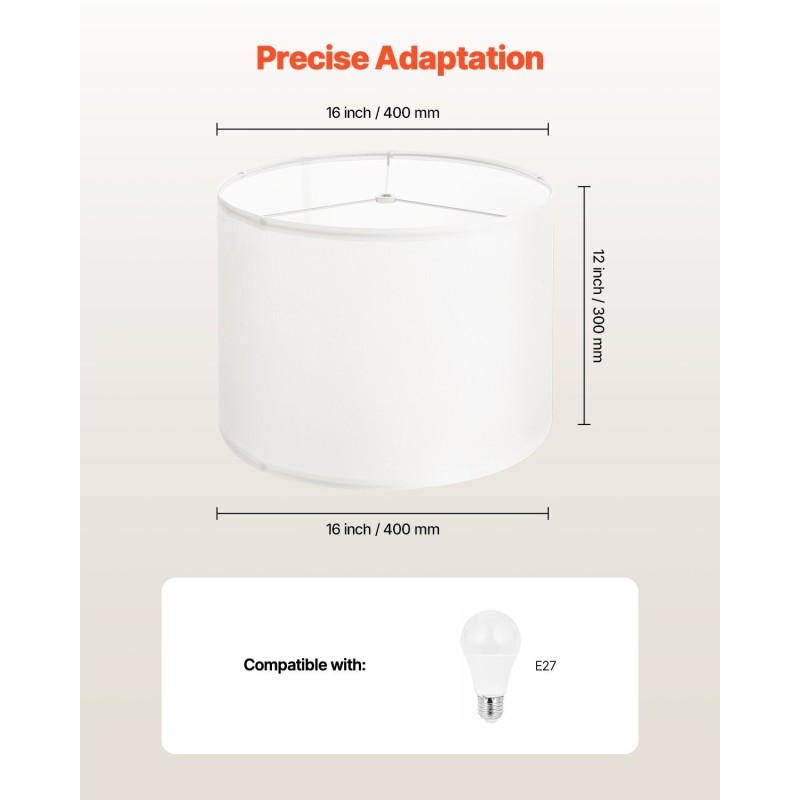 Lampunvarjostimet 2 kpl pellava-PVC rautarunko 400×400×300 mm E27-yhteensopiva