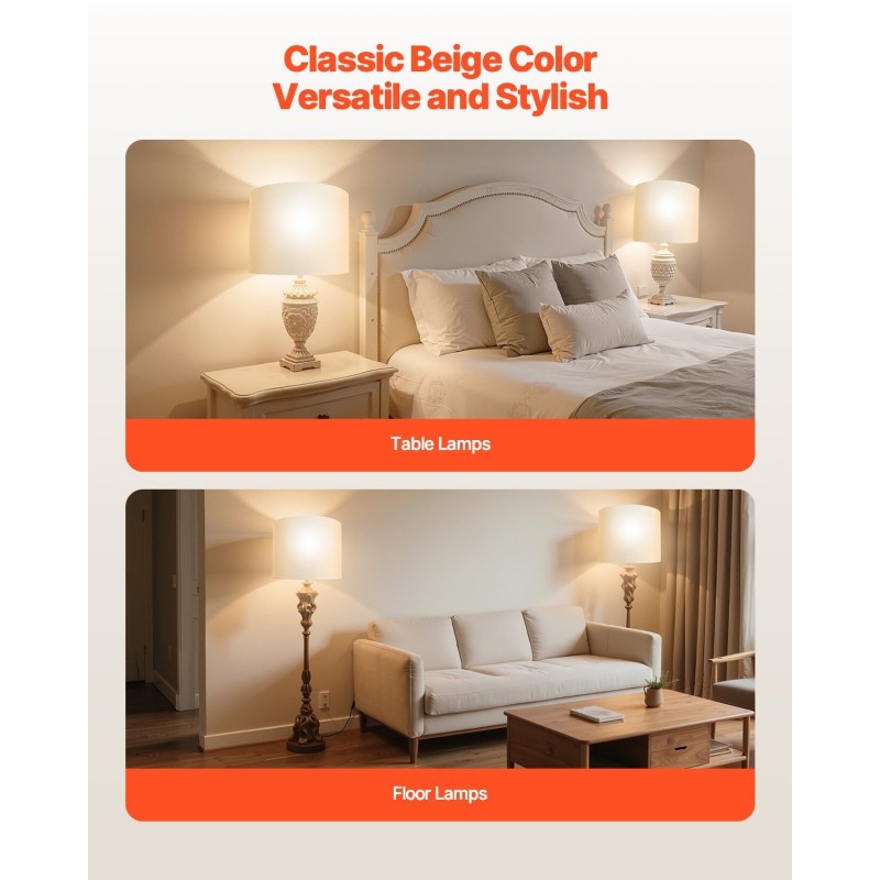 Lampunvarjostimet 2 kpl pellava-PVC rautarunko 400×400×300 mm E27-yhteensopiva