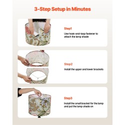 Lamppuvarjostin rumpumallinen pellava muovi teräsrunko 2 kpl 33x33x25 cm