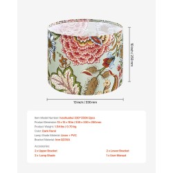 Lamppuvarjostin rumpumallinen pellava muovi teräsrunko 2 kpl 33x33x25 cm