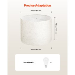Rummunmuotoinen pellavavarjostin pellava 400x400x300 mm 2 kpl pöytä- ja jalkalamppuihin