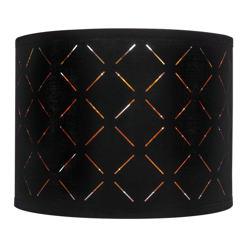 Rumpuvarjostin 2 kpl TC-kangas rautarunko musta ulkopinta kultainen sisäpinta E27-kanta