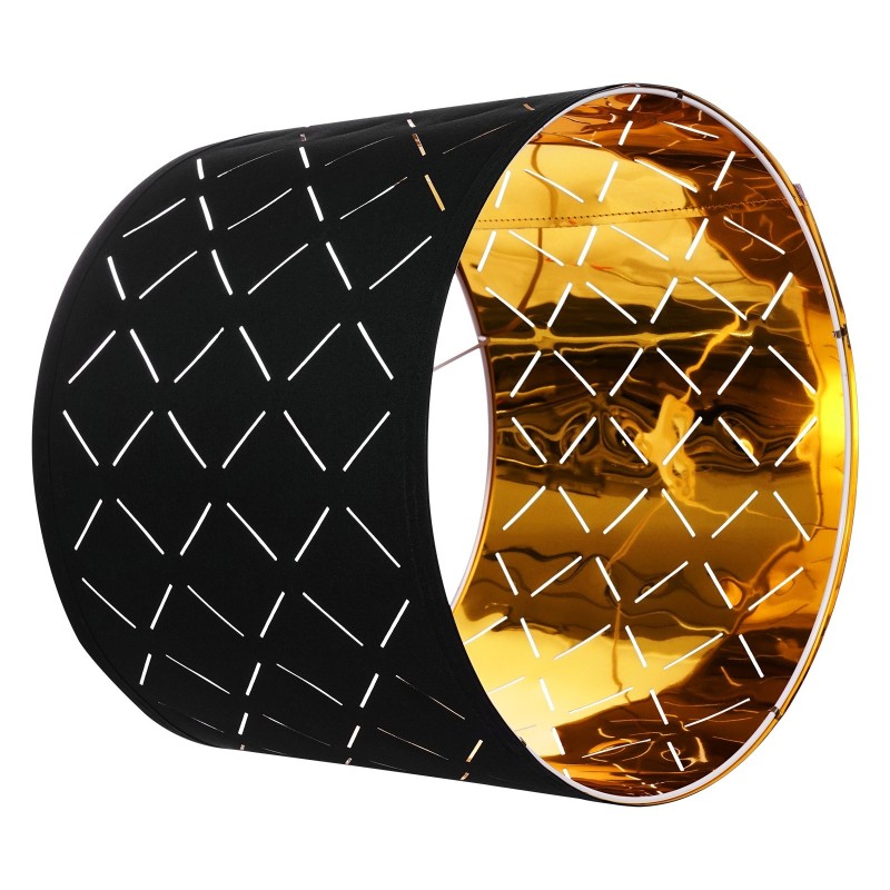 Rumpuvarjostin 2 kpl TC-kangas rautarunko musta ulkopinta kultainen sisäpinta E27-kanta