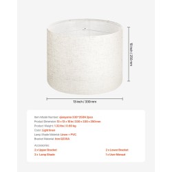 Lampunvarjostinsarja pellavakankainen 330x330x250 mm 2 kpl pöytä- ja riippuvalaisimiin