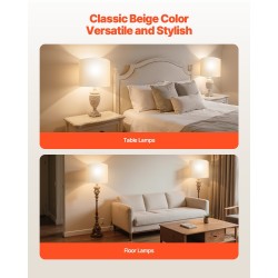 Rumpumallinen pellavavarjostin 2 kpl 330×330×250 mm teräsrunko muovinen sisäpinta yhteensopiva yleisiin lampunkantoihin