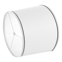 Pellavavarjostinsetti 2 kpl valkaistua pellavaa ja muovia mustareunaiset 290 320 245 mm