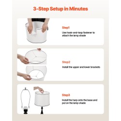 Pellavavarjostinsetti 2 kpl valkaistua pellavaa ja muovia mustareunaiset 290×320×245 mm