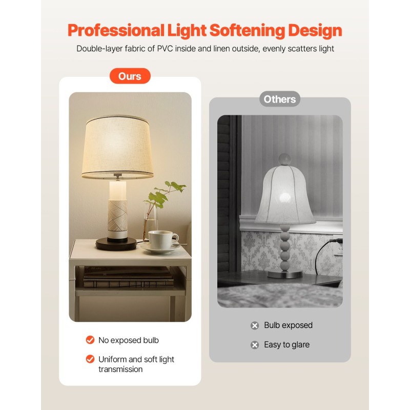 Pellavavarjostin 2 kpl 290×320×245 mm vaalea pellava musta reunus E27-sopiva