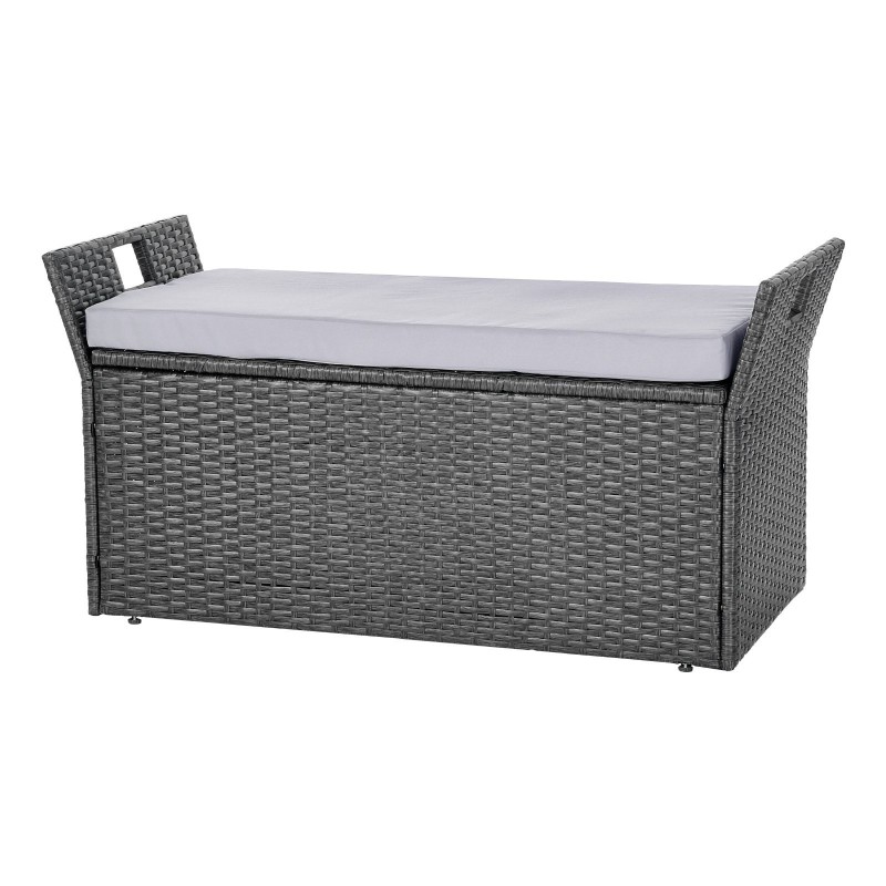 Ulkosäilytyspenkki muovirottinki seosteräsrunko 104 x 45 x 52 cm kahdelle