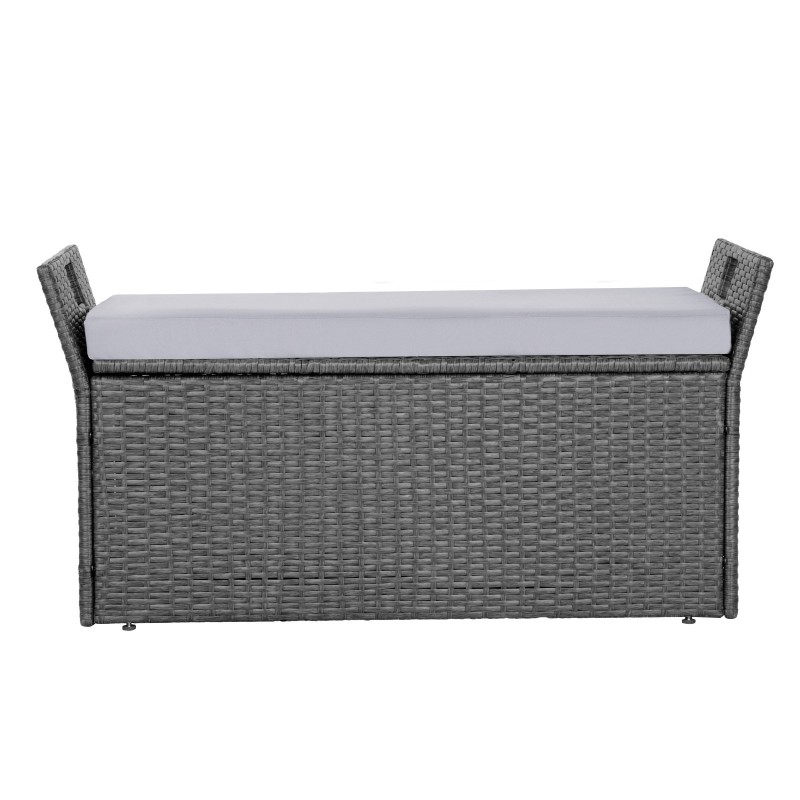 Ulkosäilytyspenkki muovirottinki seosteräsrunko 104 x 45 x 52 cm kahdelle