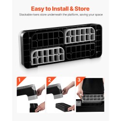 Steppilauta PP-materiaalista säädettävä kolmitasoinen 4/6/8 tuumaa liukumaton kotitreeniin