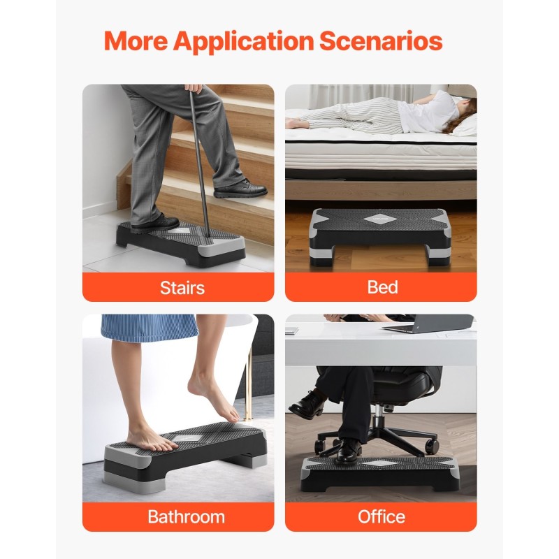 Steppilauta PP-materiaalista säädettävä kolmitasoinen 4/6/8 tuumaa liukumaton kotitreeniin