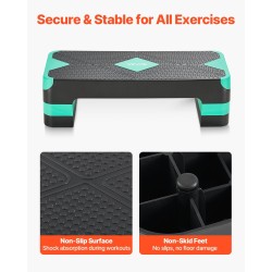 Askelalusta PP-muovi säädettävä korkeus 4, 6 ja 8 tuumaa vihreä