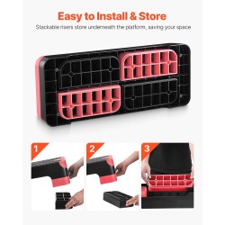 Askelalusta polypropeeni säädettävä 4/6/8 tuumaa 250 kg kantavuus kotisaliin