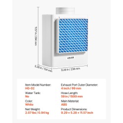 Poistoilmasarja kuivausrummulle sisäkäyttöön ABS-muovinen 99 mm neljällä vaihtotyynyllä
