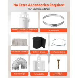 Kuivausrummun poistoputkisarja PP-vesisäiliö alumiinikanava 1500 mm 101,6 mm sisäkäyttöön