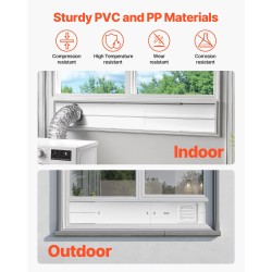 Kuivausrummun 4 tuuman poistoputken ikkunasarja liukuikkunoihin PVC ja PP säädettävä 430–1549 mm