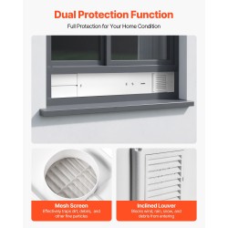 Kuivausrummun 4 tuuman poistoputken ikkunasarja liukuikkunoihin PVC ja PP säädettävä 430–1549 mm