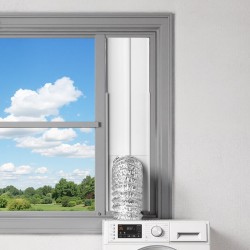 Kuivausrummun 4 tuuman poistoputken ikkunasarja liukuikkunoihin PVC ja PP säädettävä 430–1549 mm