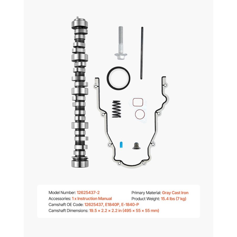 Nokka-akseli- ja työntötankosarja 9-osainen harmaavalurauta pickup-autoihin