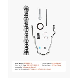 9-osainen nokka-akseli ja työntötankosarja harmaasta valuraudasta 1999–2013 GM Gen3/4 lava-autoihin LS 4.8–6.2L