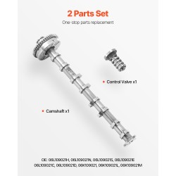 Nokka-akseli- ja säätöventtiilisarja harmaa valurauta Audi ja Volkswagen 1.8T/2.0T